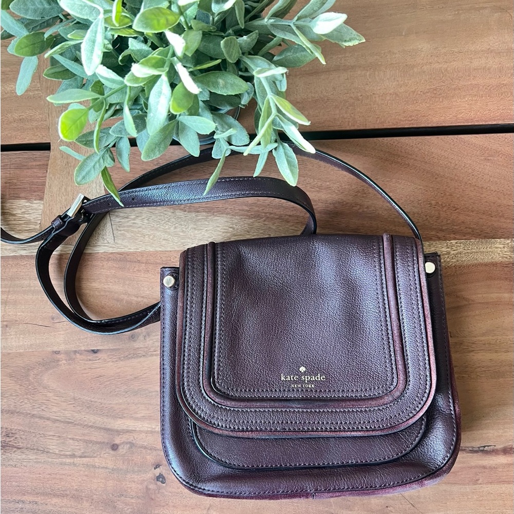 Kate Spade Burgundy Leather Shoulder Bag